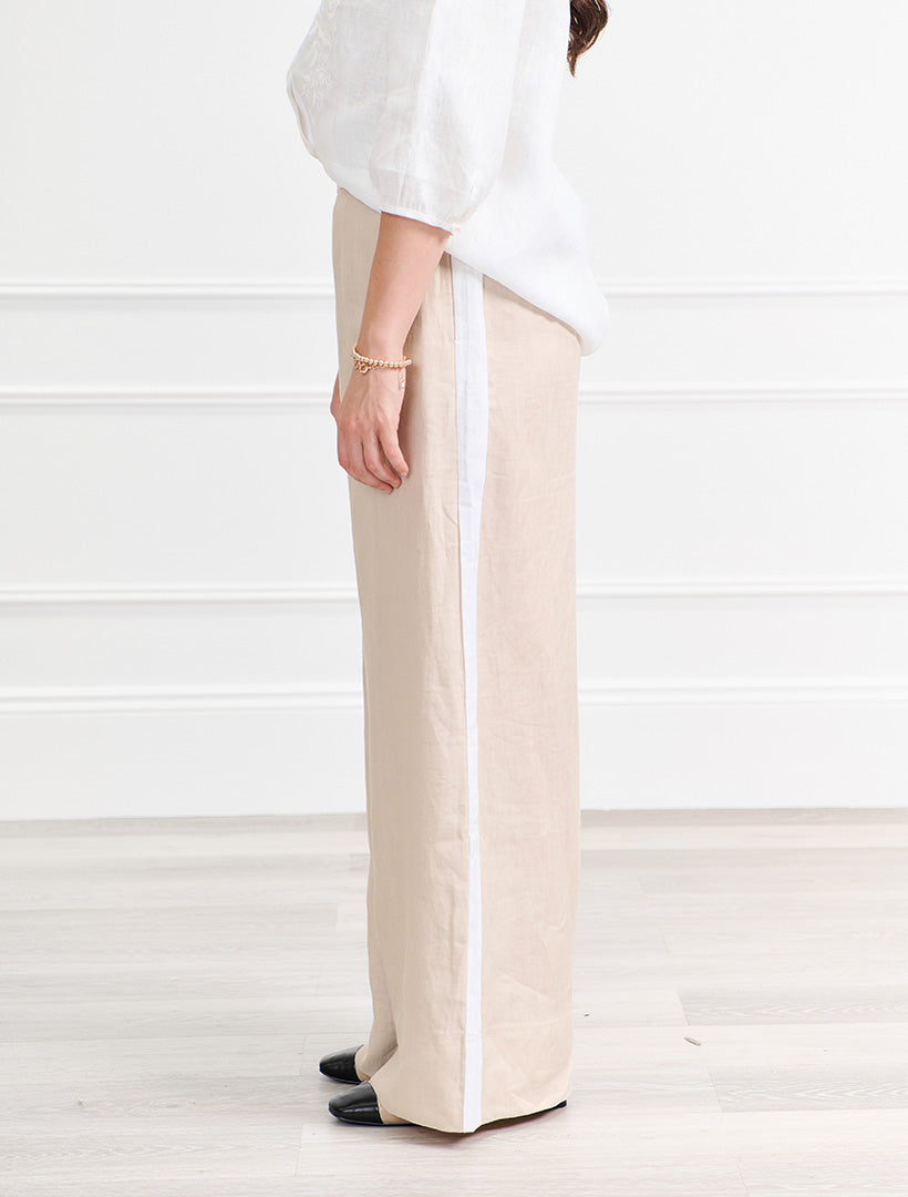 Lacalle Linen Pant Sand White