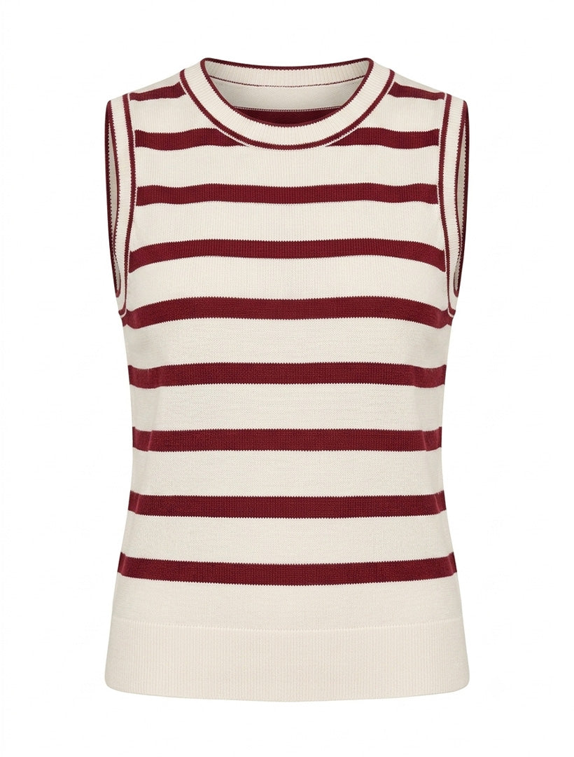 Layla Stripe Knit Tank Pinot