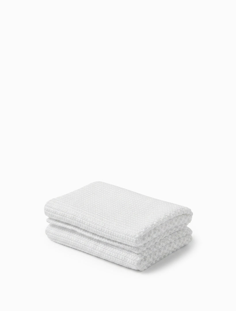 Organic Face Cloths Set of 2 White