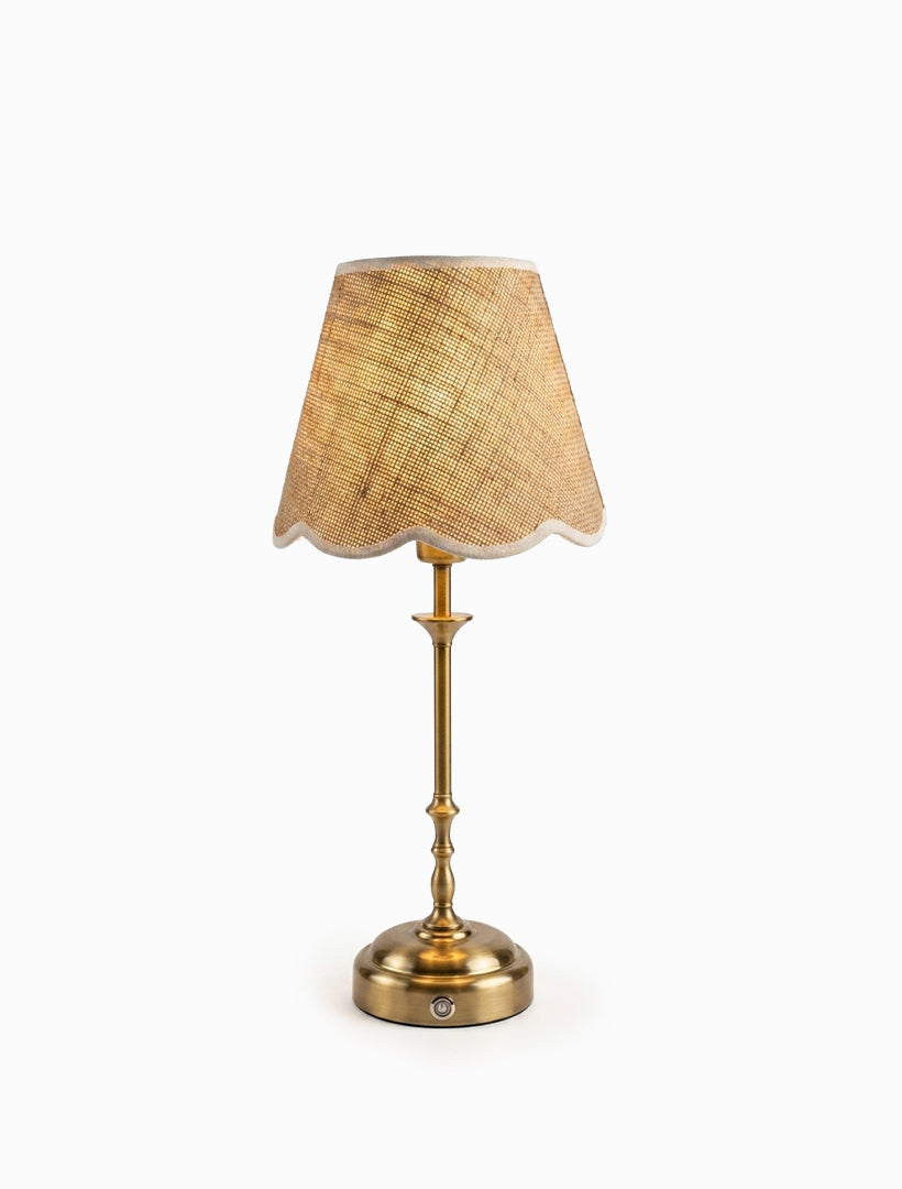 Palais Rechargeable Brass Lamp with Scallop Shade