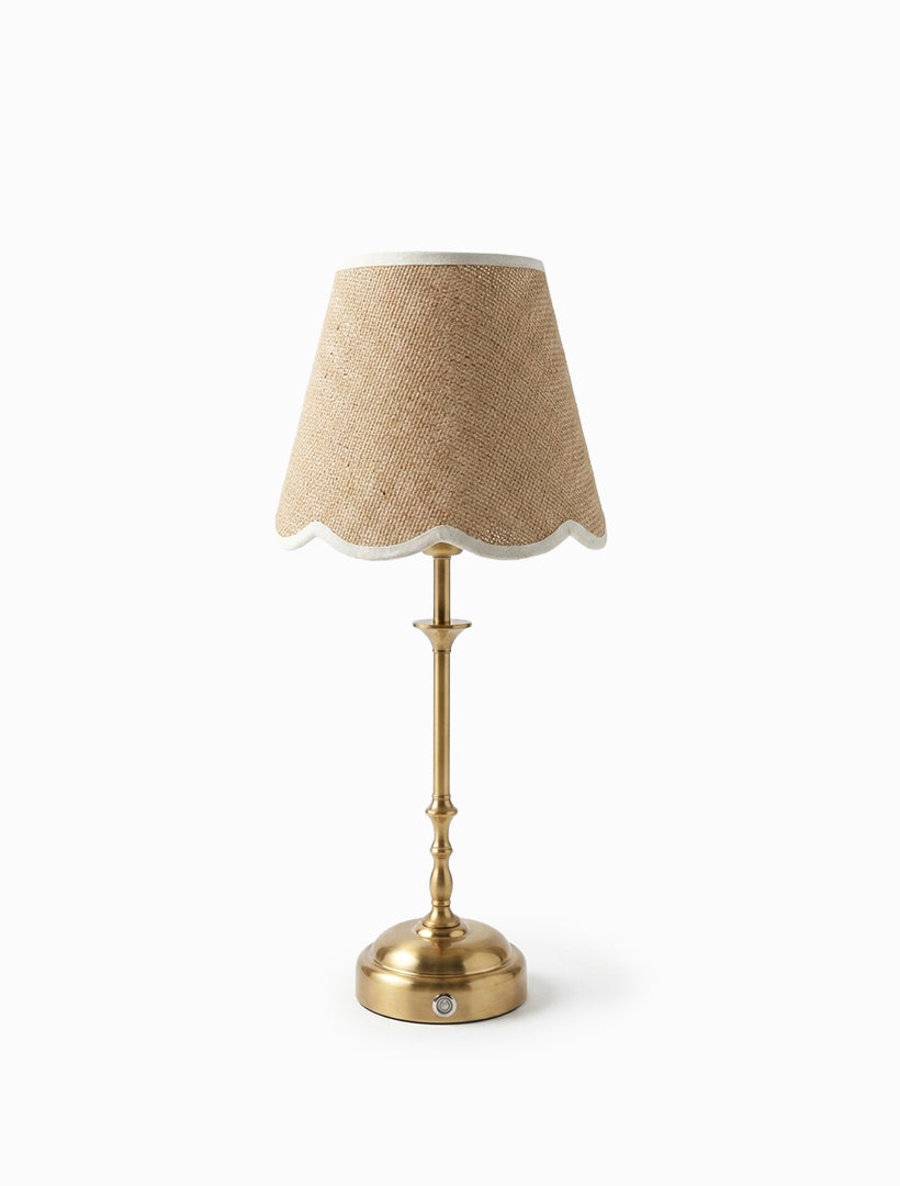Palais Rechargeable Brass Lamp with Scallop Shade