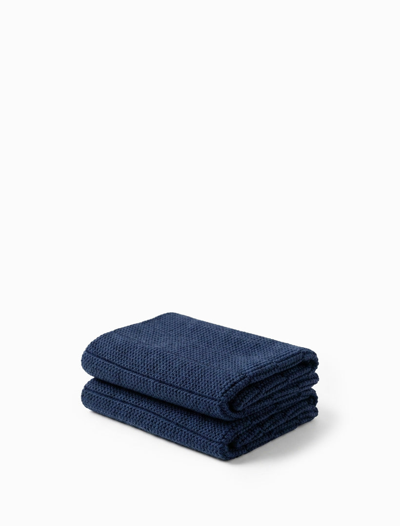 Organic Dishcloths Set of 2 Navy
