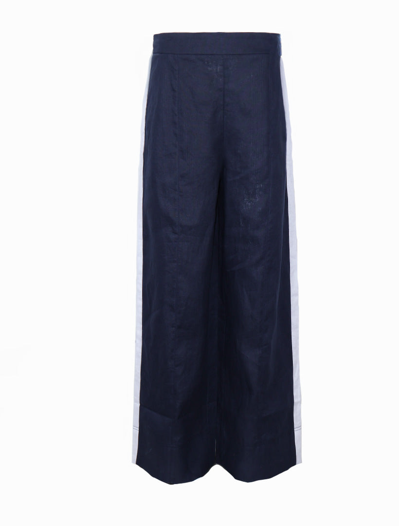 Lacalle Linen Pant Navy White