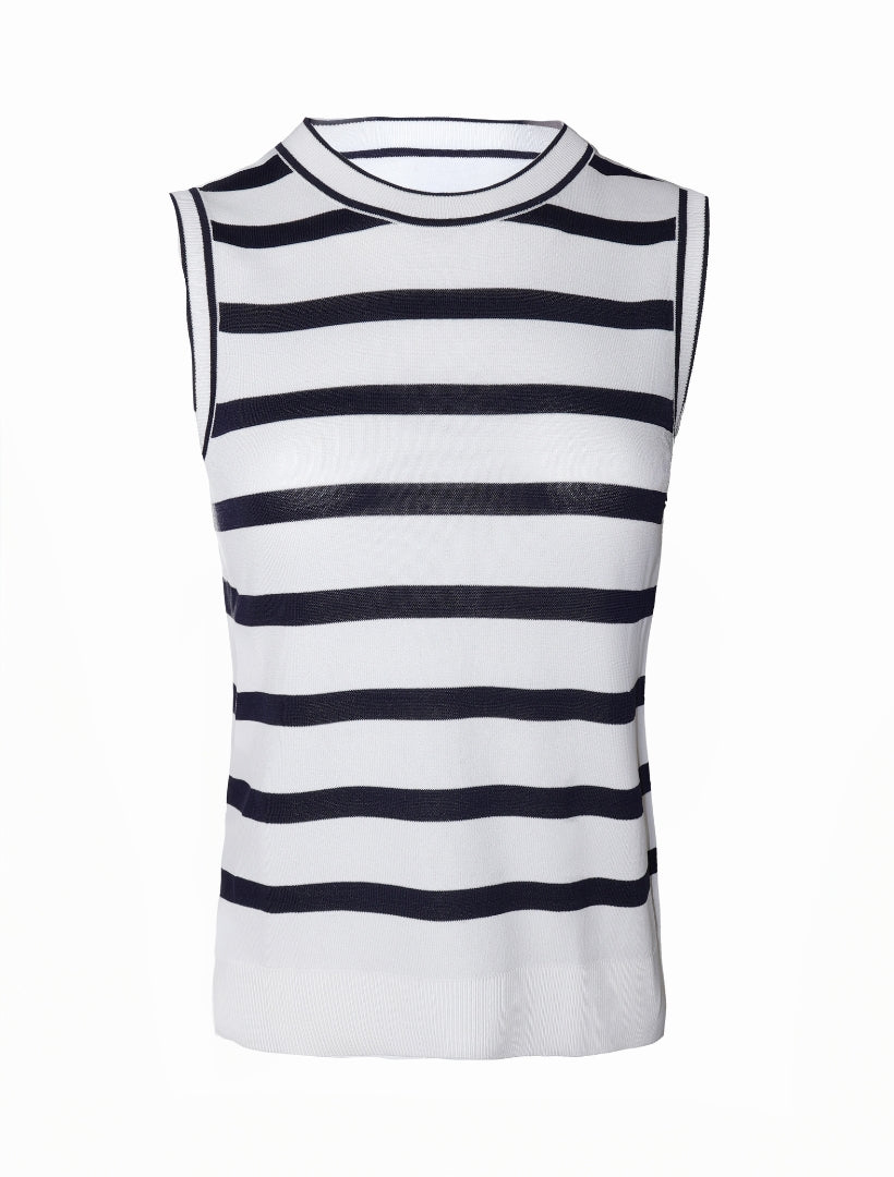 Layla Knit Tank Navy White