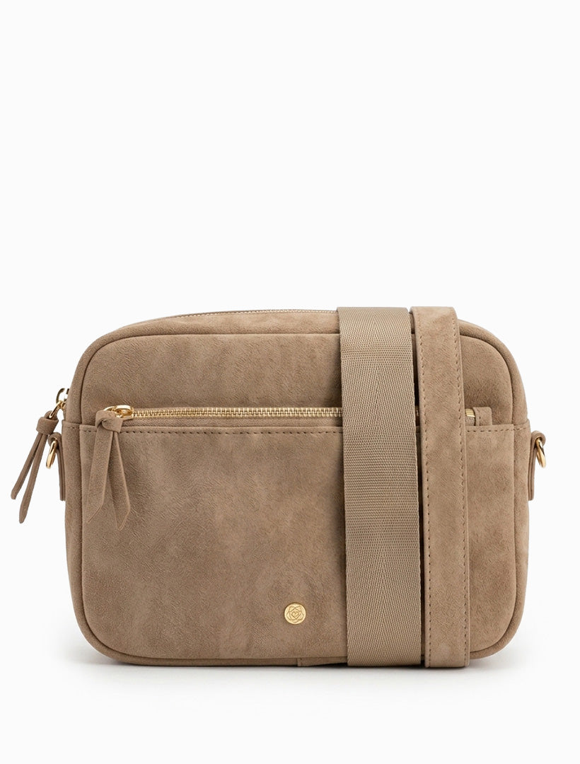 Leah Eco Suede Cross Body Bag Tan