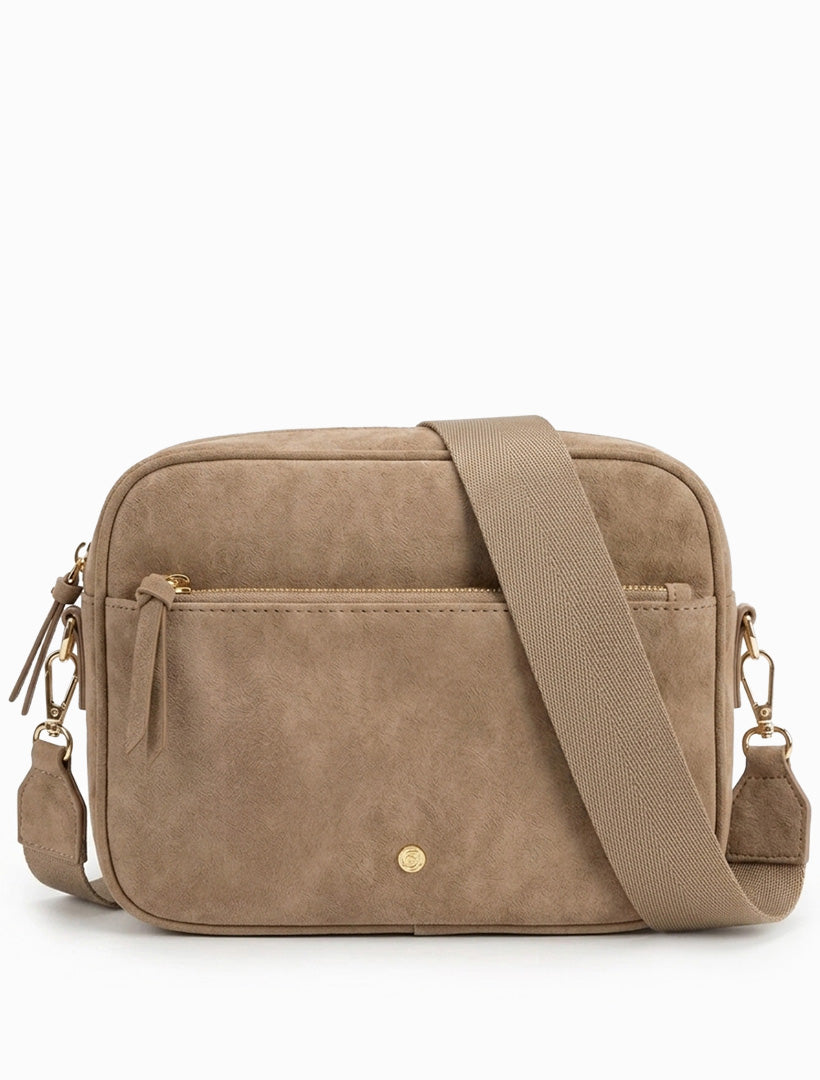 Leah Eco Suede Cross Body Bag Tan