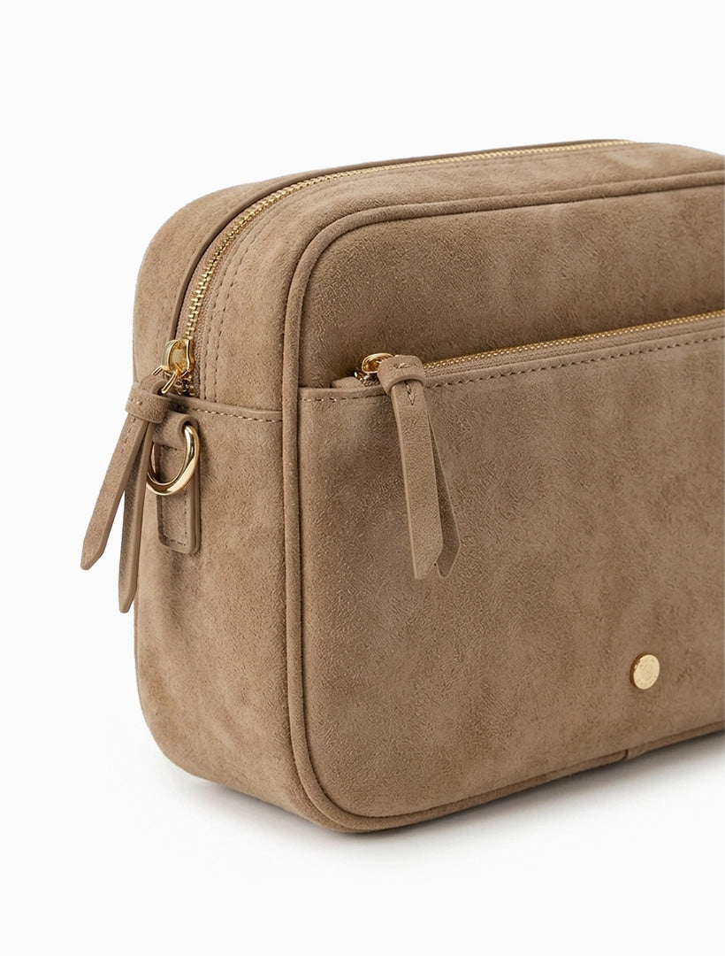 Leah Eco Suede Cross Body Bag Tan