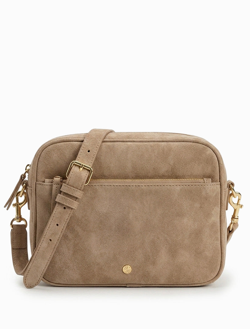 Leah Eco Suede Cross Body Bag Tan