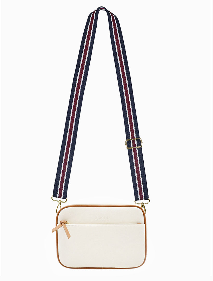 Leah Canvas Cross Body Bag White