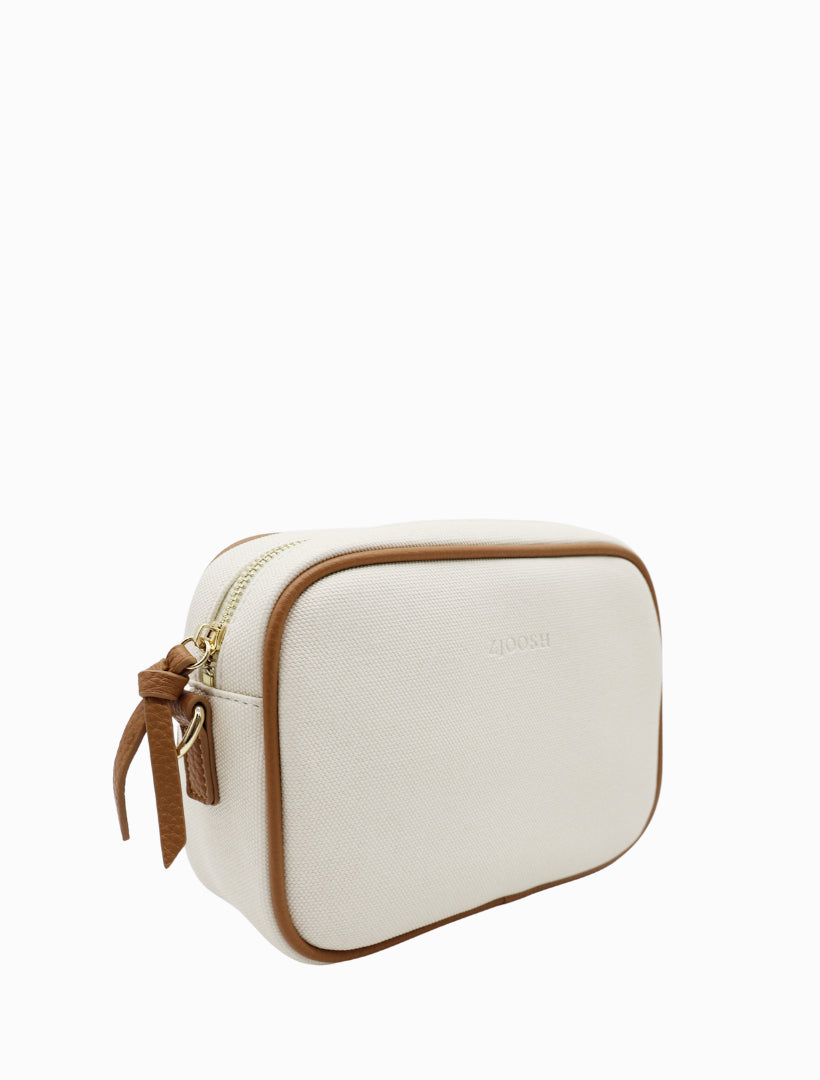 Ruby Canvas Cross Body Bag White