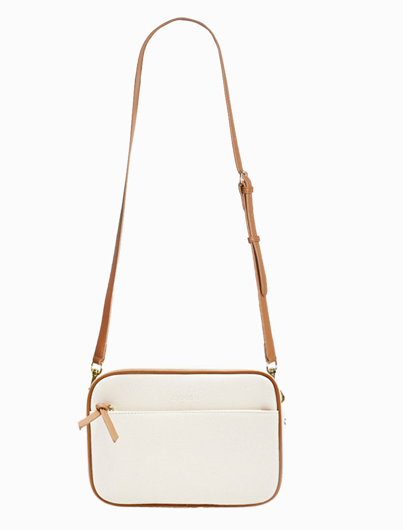 Leah Canvas Cross Body Bag White