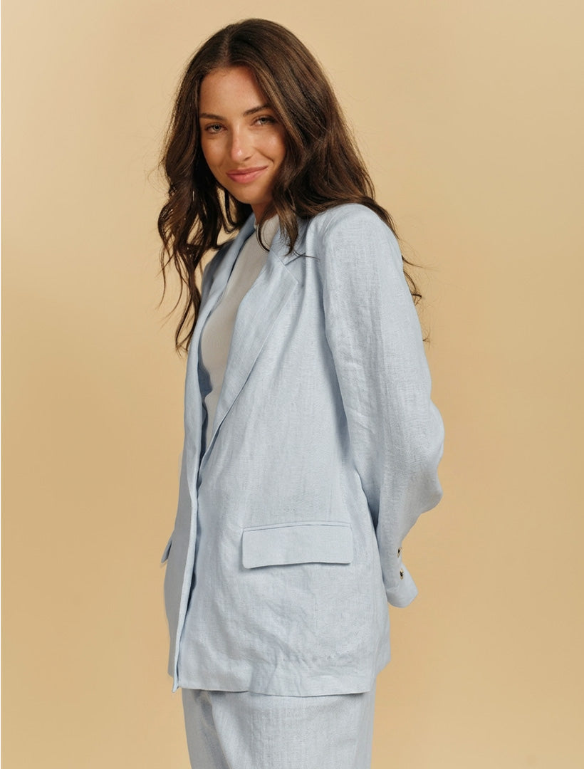 Camden Linen Jacket Pale Blue
