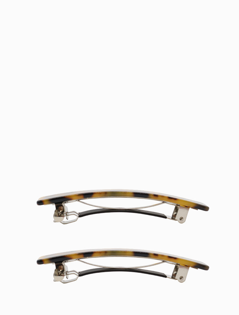 Logo Barrette Clip Set of 2 Tortoise