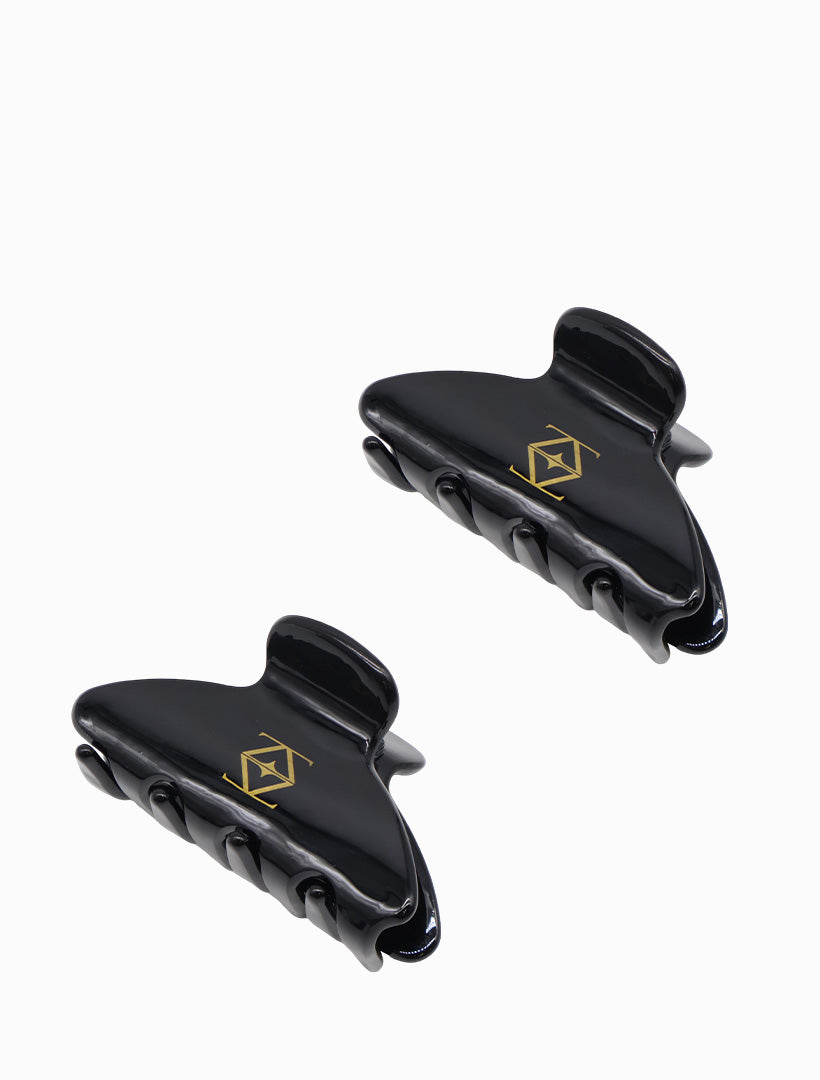 Logo Claw Clip Set of 2 Black