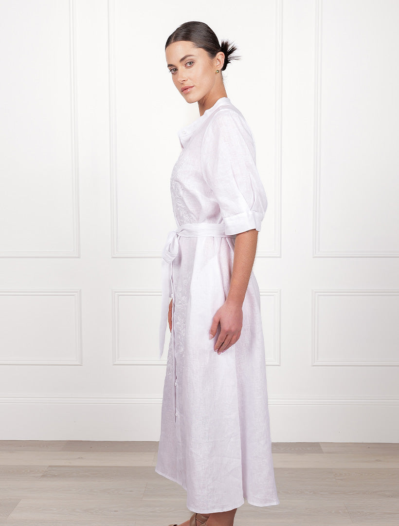 Lou Lou Linen Dress White