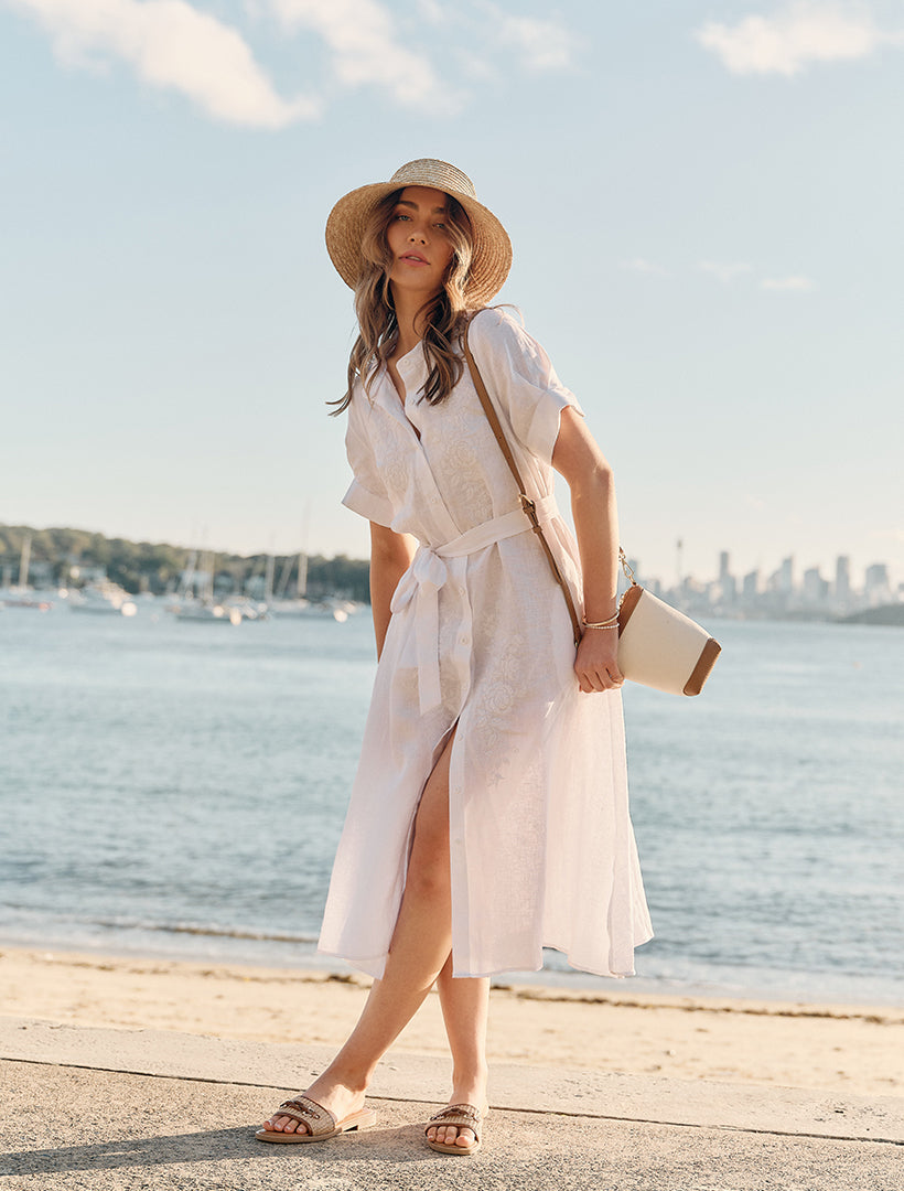 Lou Lou Linen Dress White