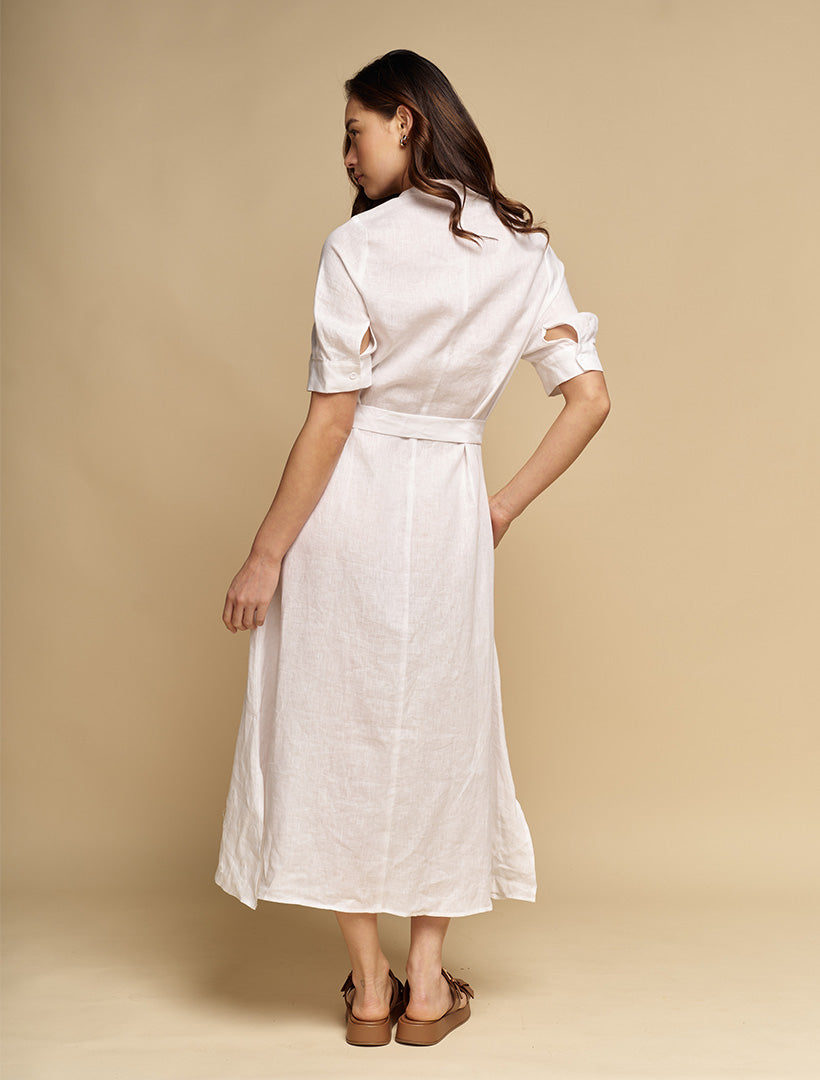 Lou Lou Linen Dress White - FINAL SALE
