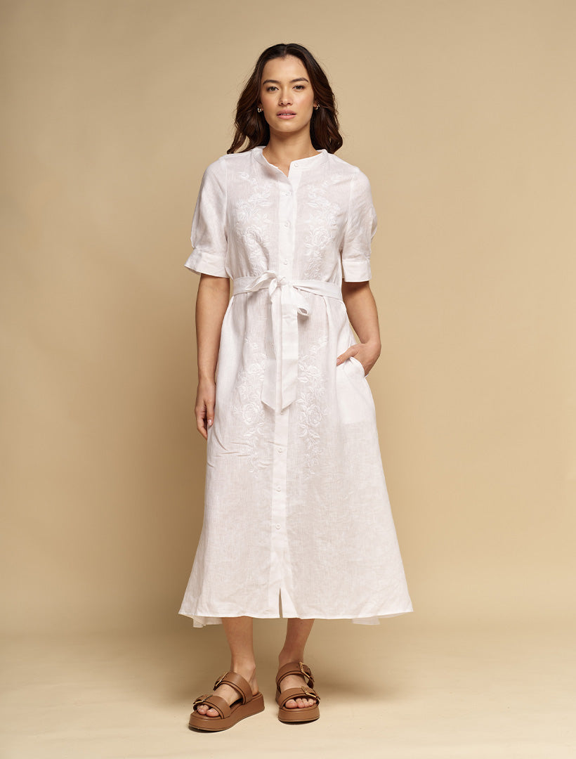 Lou Lou Linen Dress White - FINAL SALE