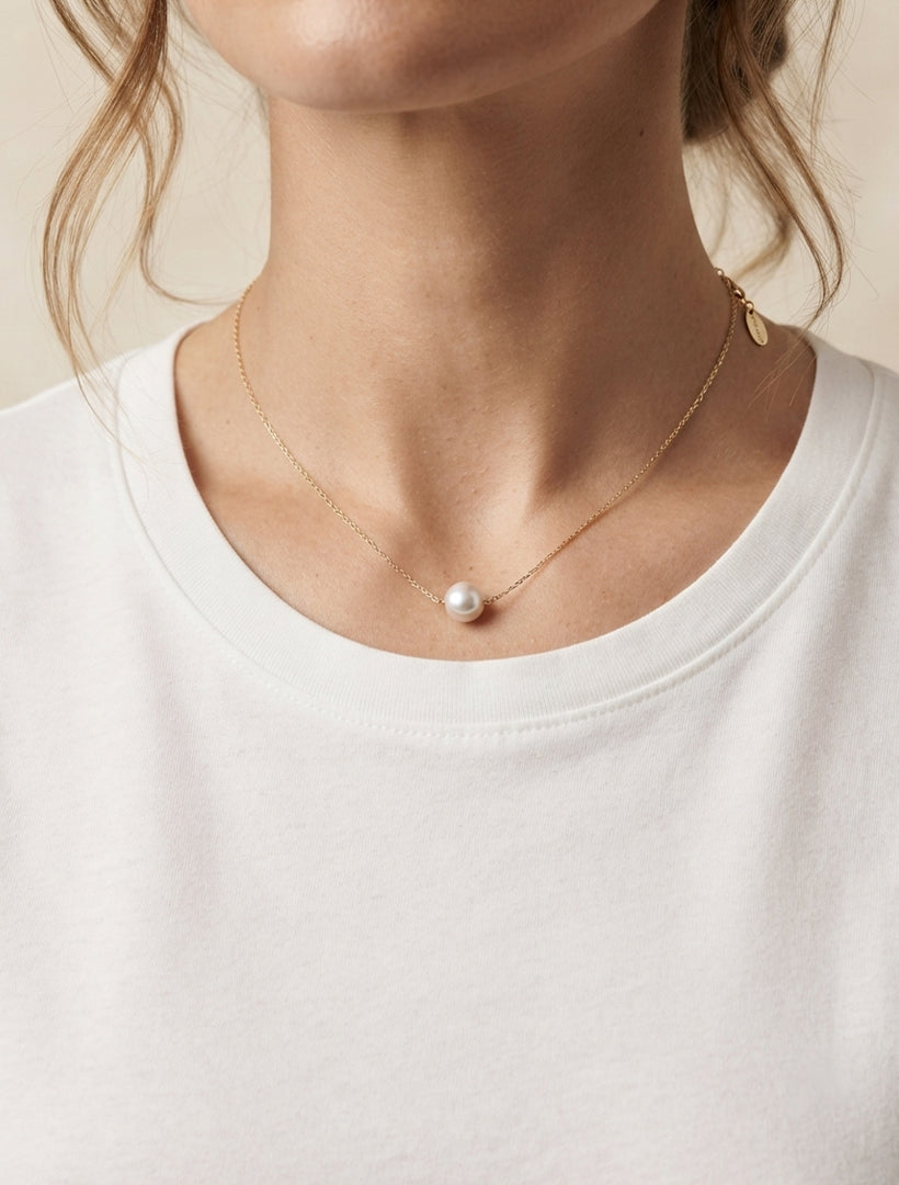 Lucienne Pearl Chain Necklace 925 Gold