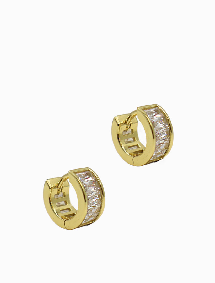 Lucienne Baguette Huggie Hoops Gold