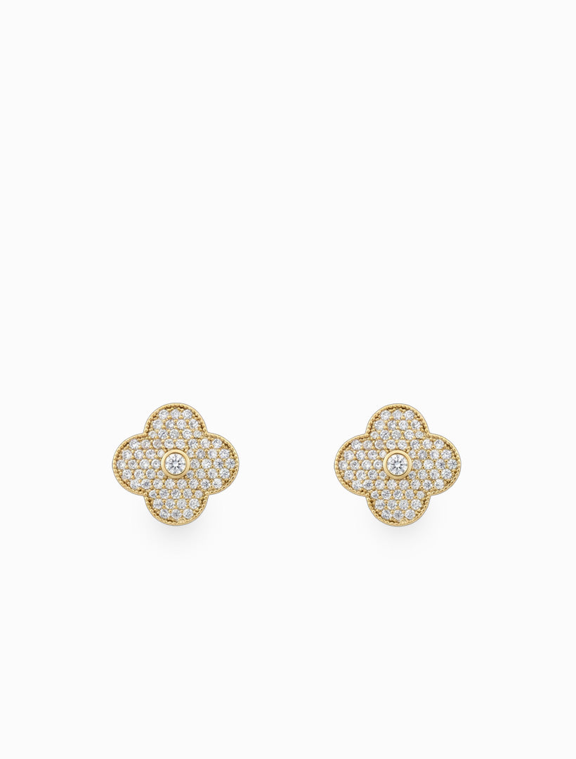 Luxe Clover Studs Gold