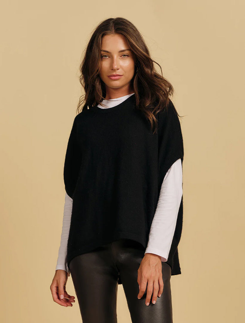 Macie Cashmere Knit Top Black Free Size