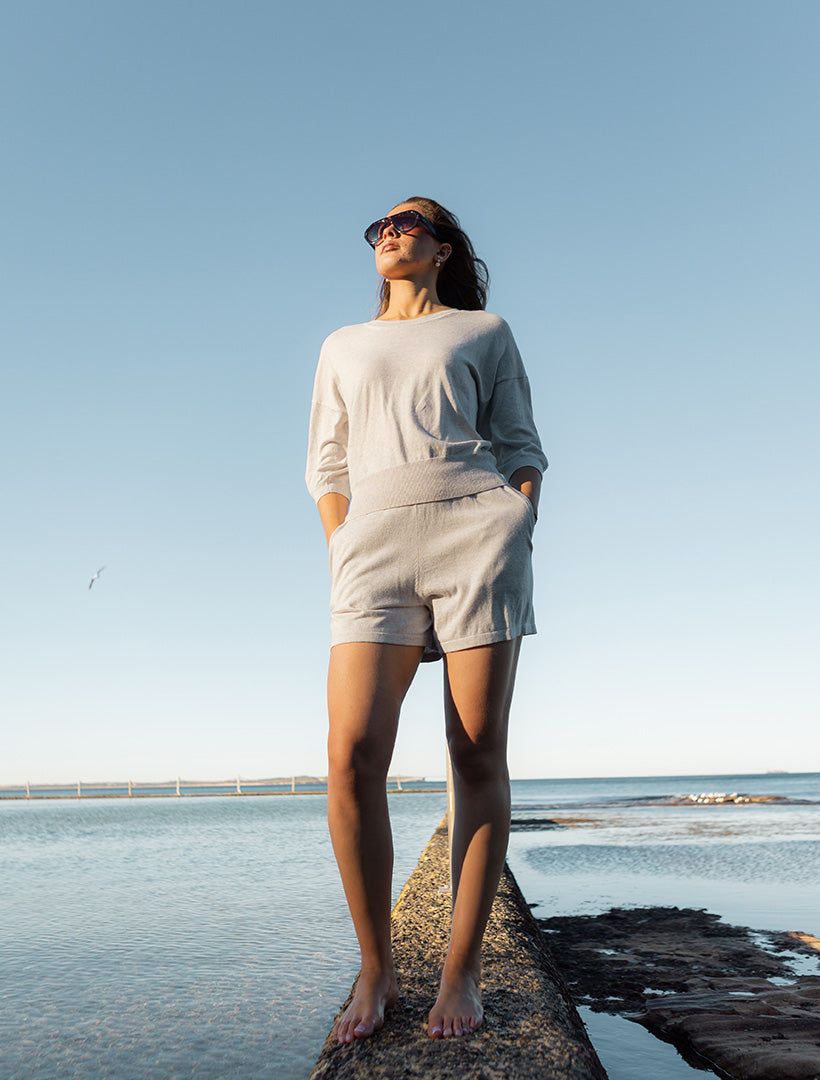 Tara Cotton Cashmere Knit Grey