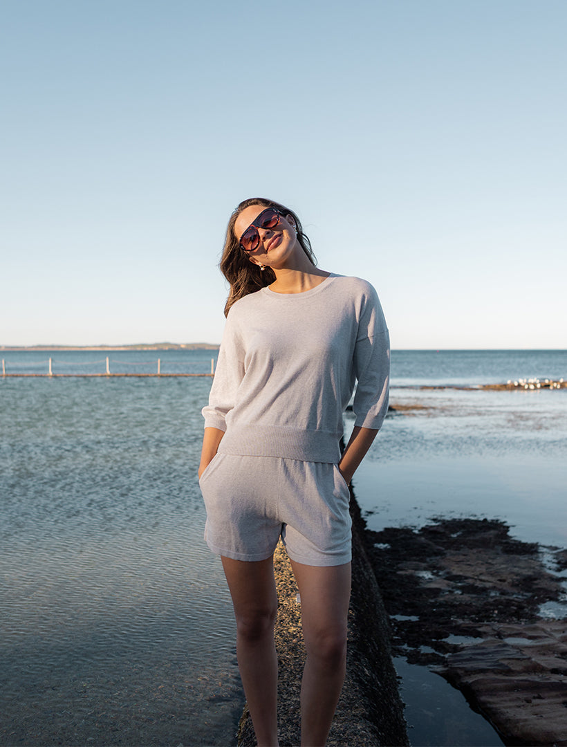 Tara Cotton Cashmere Knit Grey