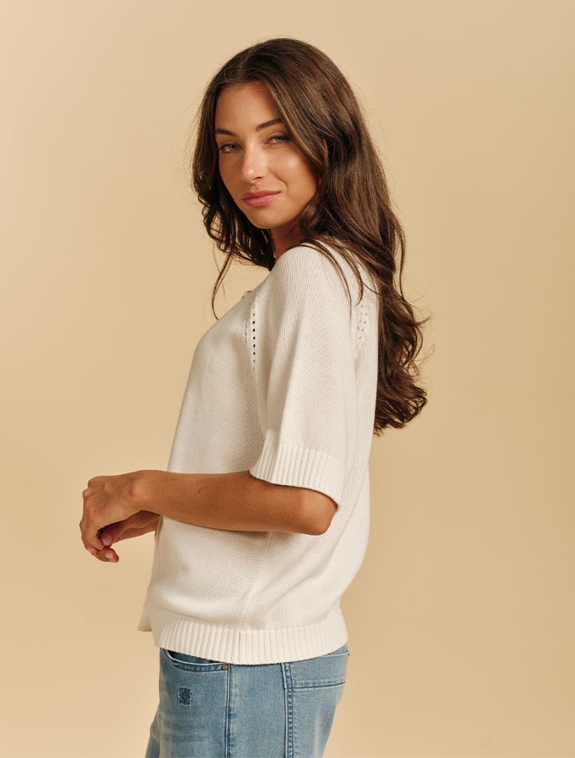 Maisy Knit Cardigan White
