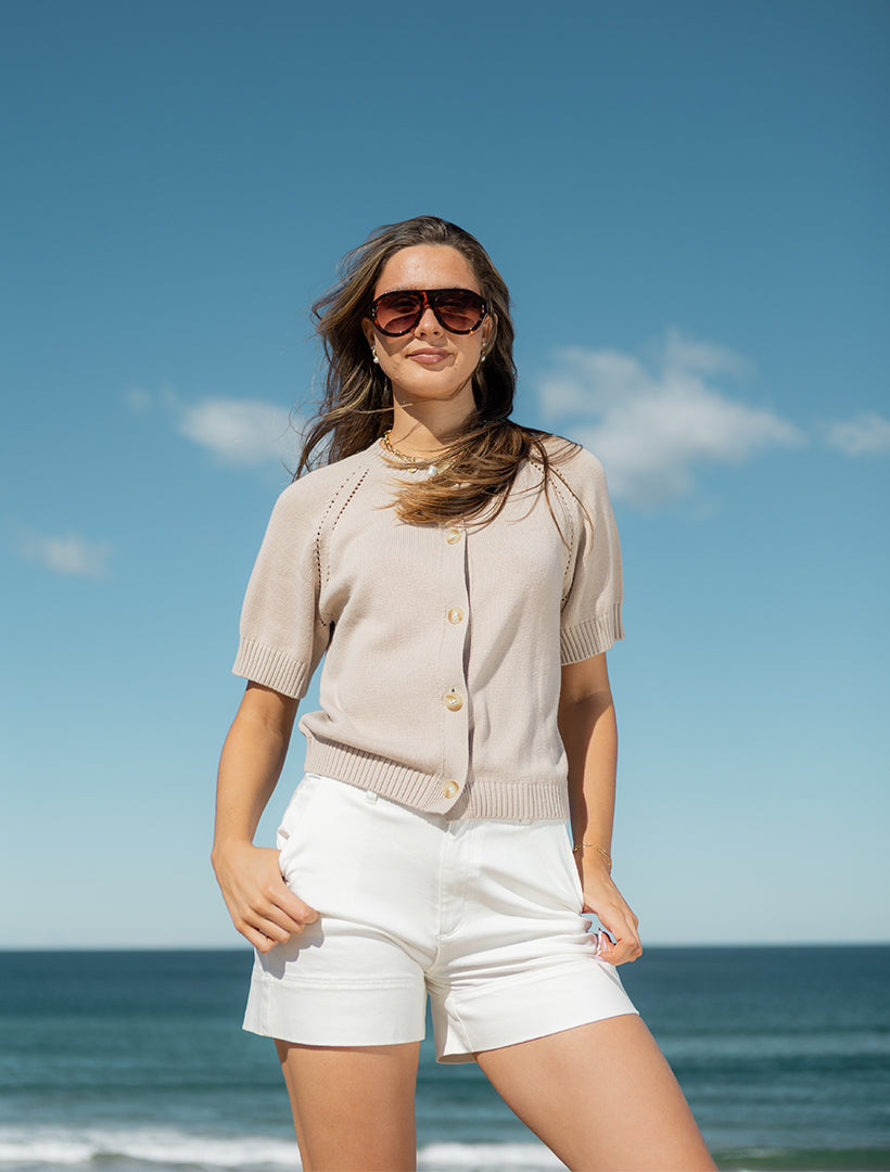 Maisy Knit Cardigan Sand