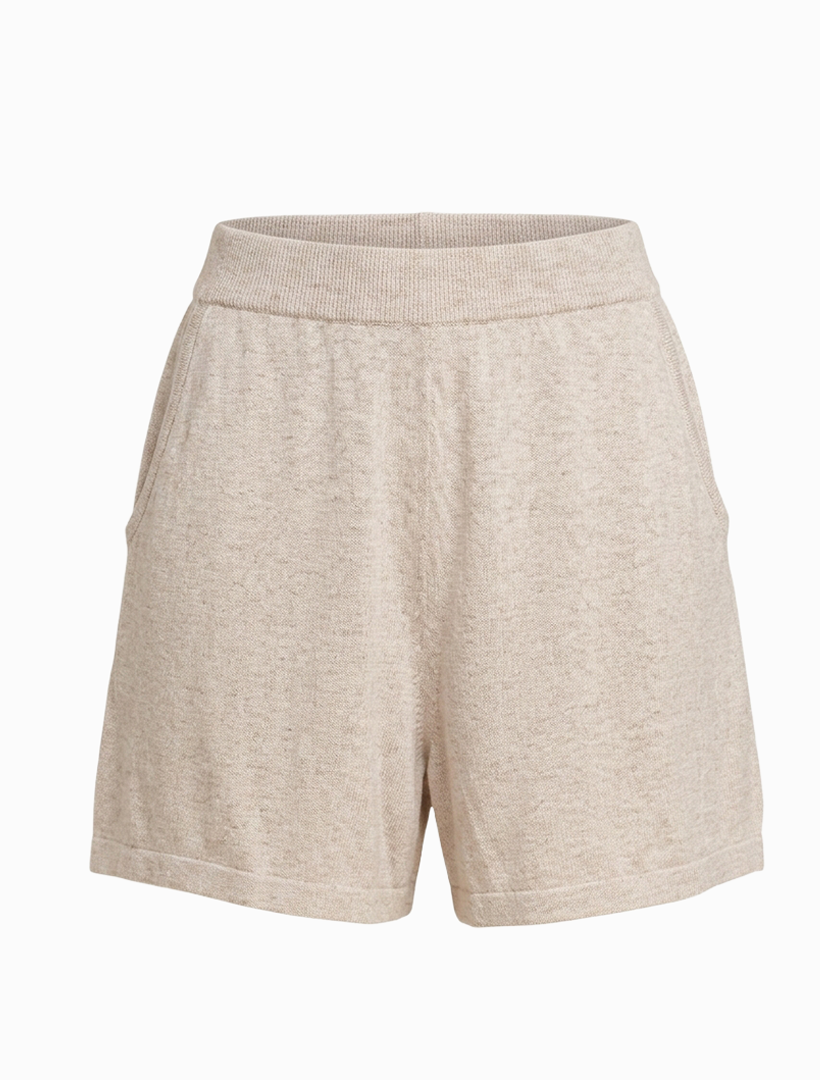 Maisy Cotton Cashmere Knit Shorts Grey