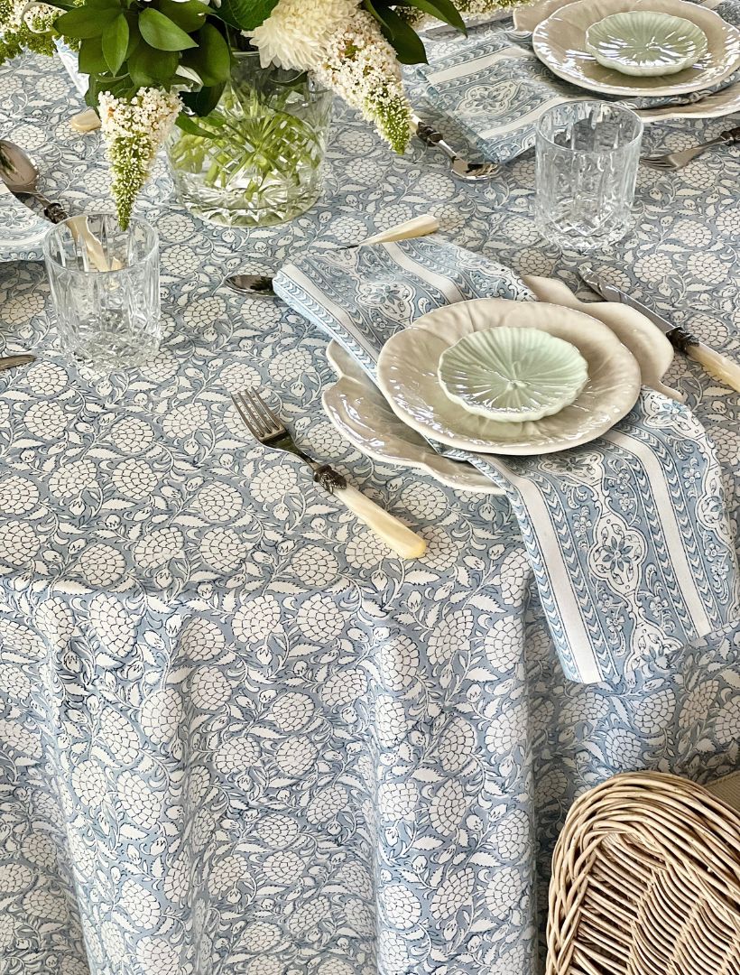 Majorelle Round Tablecloth Blue