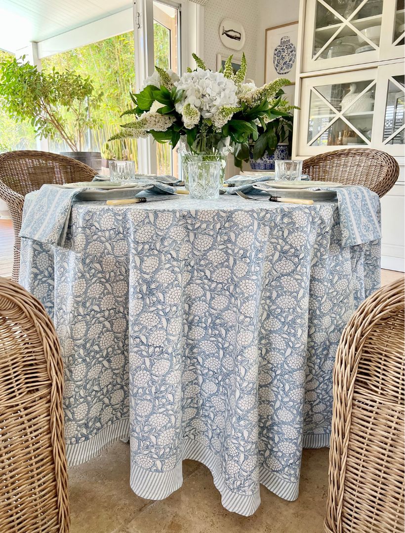 Majorelle Round Tablecloth Blue