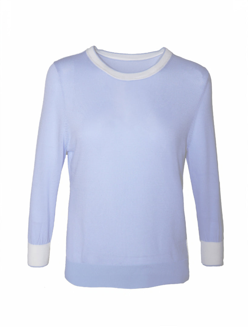 Melanie 3/4 Sleeve Knit Sky Blue