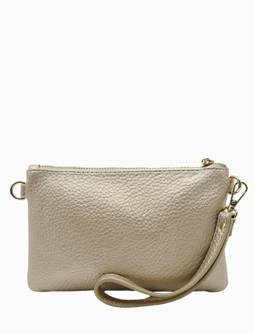 Back view - gold wristlet clutch