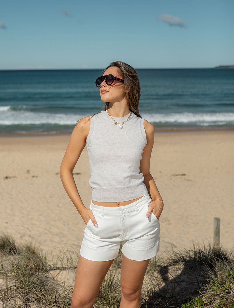 Maya Cotton Cashmere Knit Grey