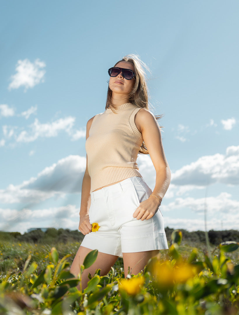 Maya Cotton Knit Tank Shortbread
