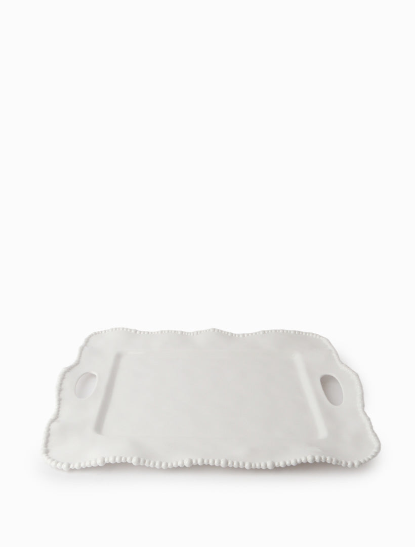Melamine Pearl Handle Tray 50cm - White