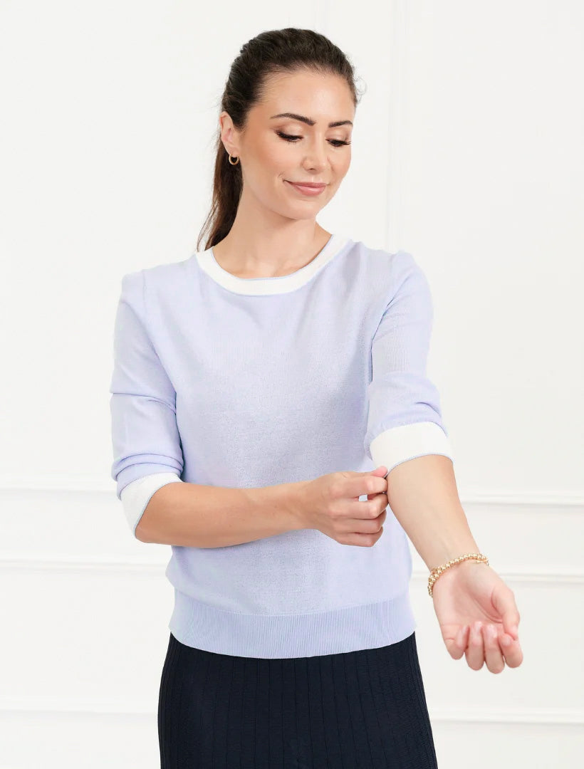 Melanie 3/4 Sleeve Knit Sky Blue