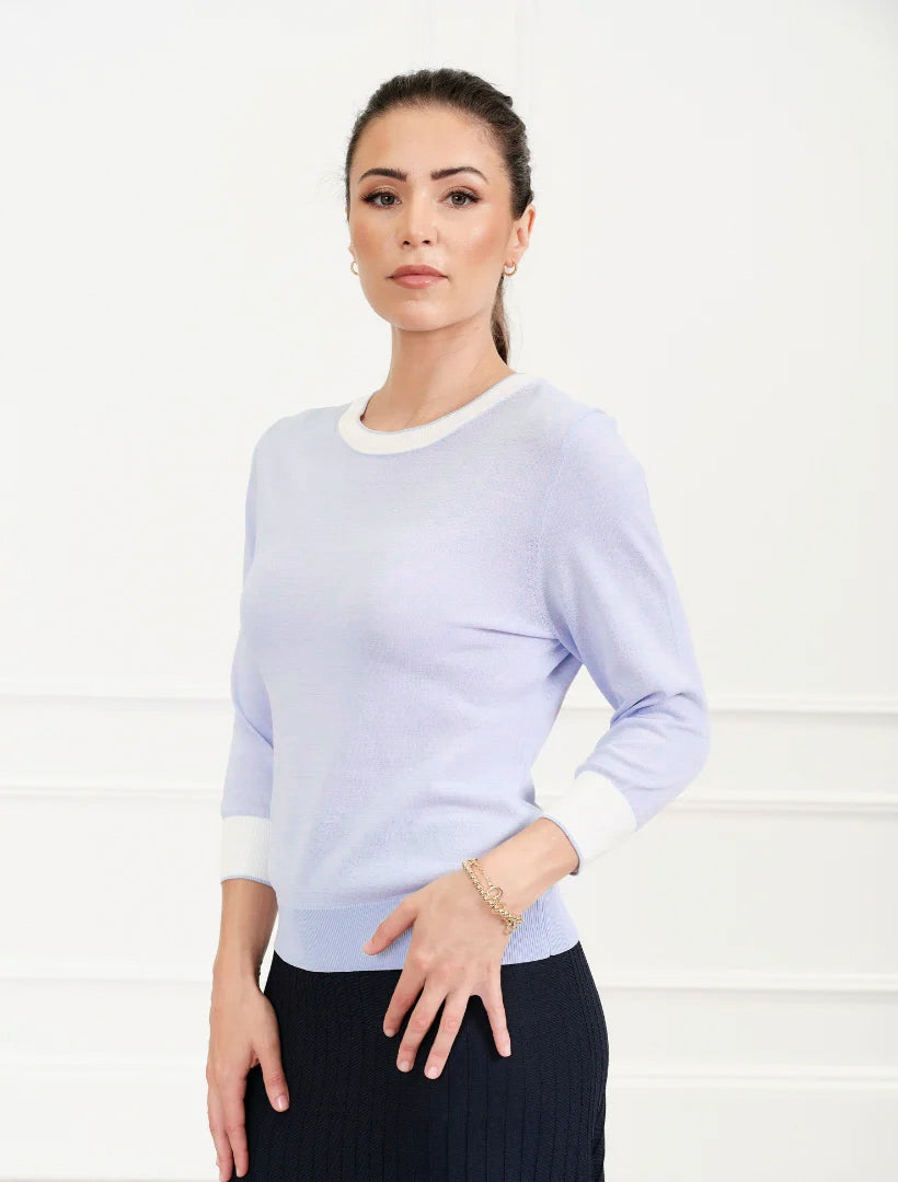 Melanie 3/4 Sleeve Knit Sky Blue