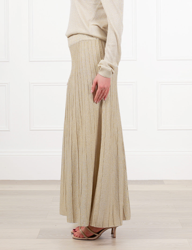 Sunray Sparkle Knit Skirt Gold