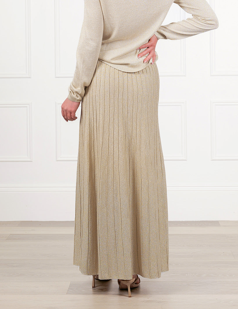 Sunray Sparkle Knit Skirt Gold
