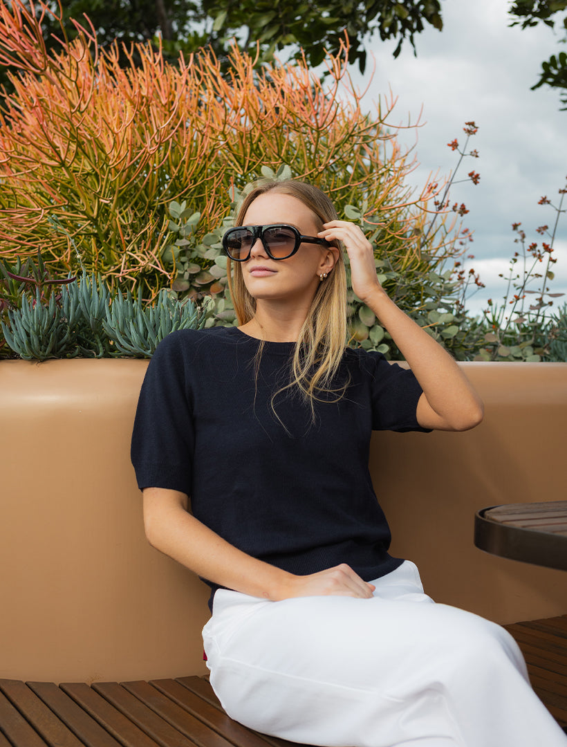 Melissa Cotton Cashmere Knit Navy