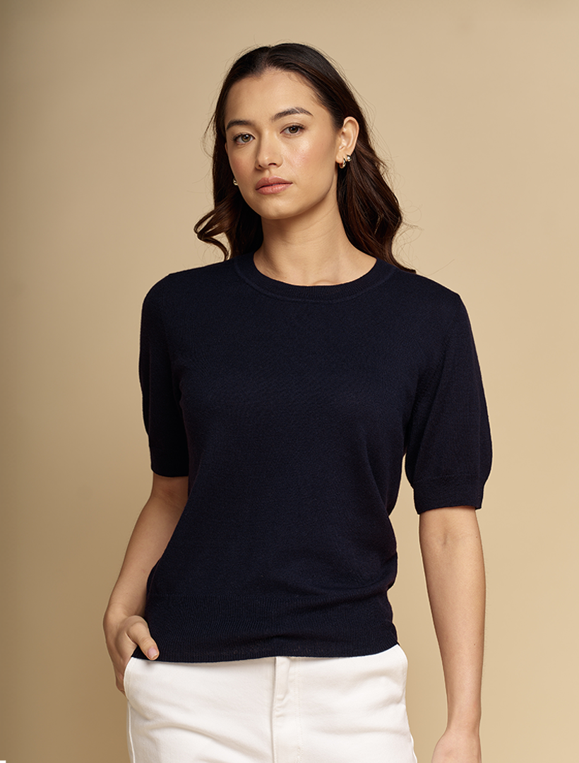 Melissa Cotton Cashmere Knit Navy