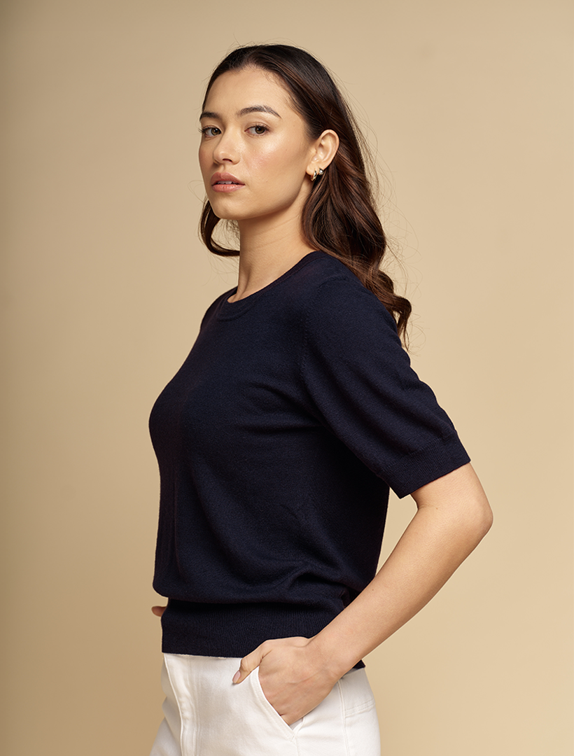 Melissa Cotton Cashmere Knit Navy