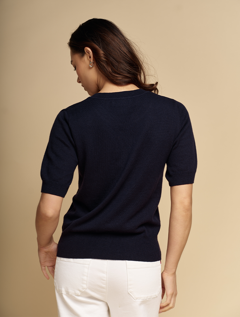 Melissa Cotton Cashmere Knit Navy