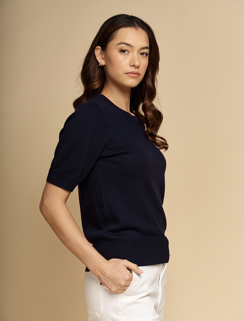Melissa Cotton Cashmere Knit Navy