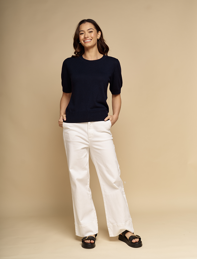 Melissa Cotton Cashmere Knit Navy