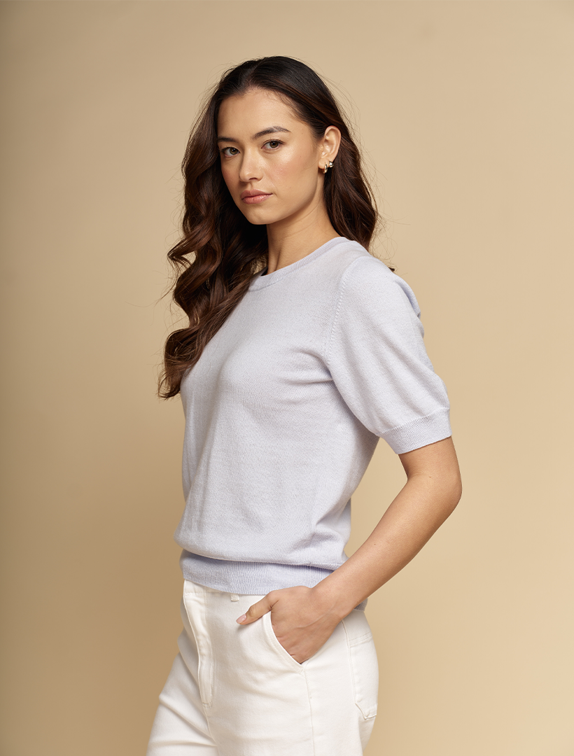 Melissa Cotton Cashmere Knit Blue
