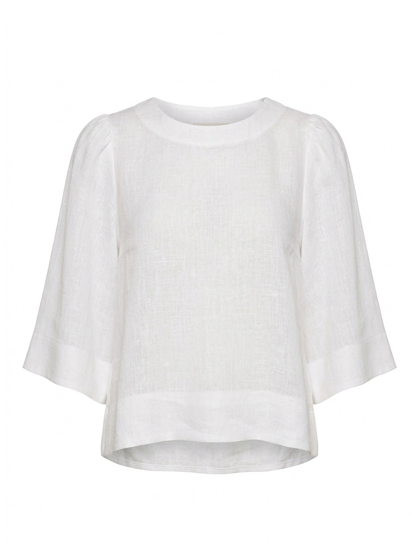 Michelle Linen Top White